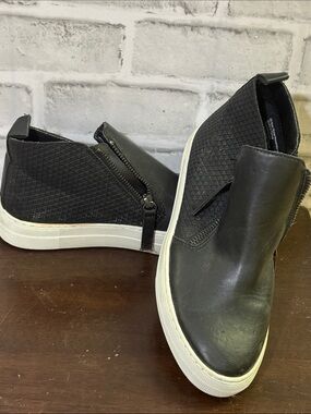 Brash Black Slip-On Zip Detail ankle Casual Loafers, 6.5
